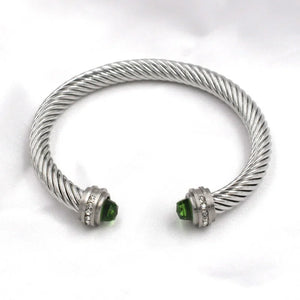 Colorful Zircon Braided Bracelet 7MM Open Twisted Jewelry Gift Women