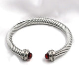 Colorful Zircon Braided Bracelet 7MM Open Twisted Jewelry Gift Women