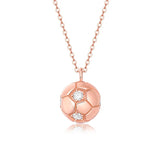 D Moissanite Football Pendant Necklace Silver 925 Original Gemstone
