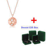 D Moissanite Football Pendant Necklace Silver 925 Original Gemstone