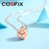 D Moissanite Football Pendant Necklace Silver 925 Original Gemstone