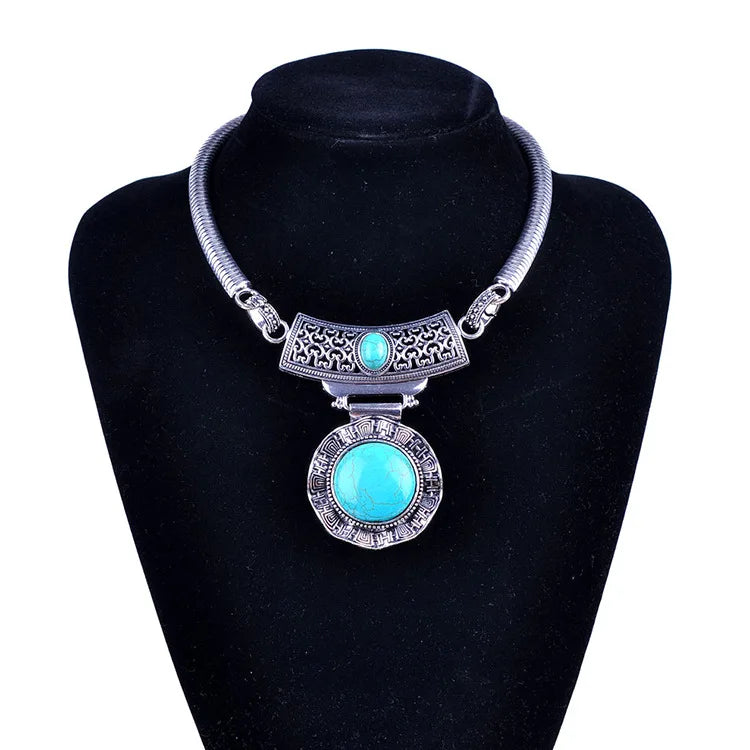 Retro Turquoise Beaded Bracelet Women's Accessory