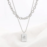 Rose Plated TB Necklace with Pearl - Women's Jewelry