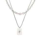 Rose Plated TB Necklace with Pearl - Women's Jewelry