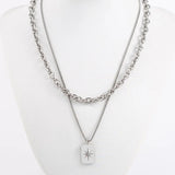 Rose Plated TB Necklace with Pearl - Women's Jewelry