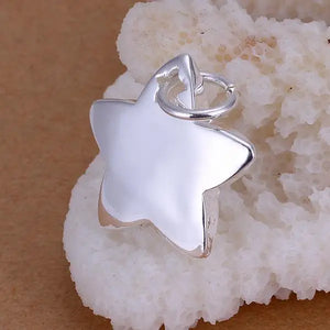925 Stamp Silver Star Pendant Necklace For Women