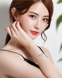925 Silver Crystal Heart Bracelet for Women Wedding Jewelry