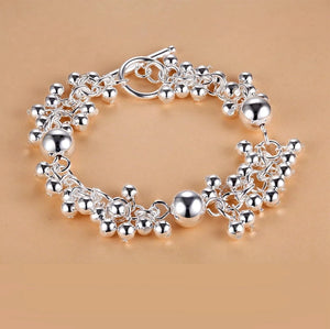 925 Sterling Silver Beads Bracelet for Women Party Wedding Jewelry