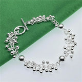 925 Sterling Silver Beads Bracelet for Women Party Wedding Jewelry