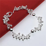 925 Sterling Silver Beads Bracelet for Women Party Wedding Jewelry