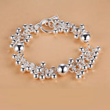 925 Sterling Silver Beads Bracelet for Women Party Wedding Jewelry