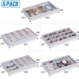 Portable Gray Velvet Jewelry Storage Boxs Ring Earring Organizer