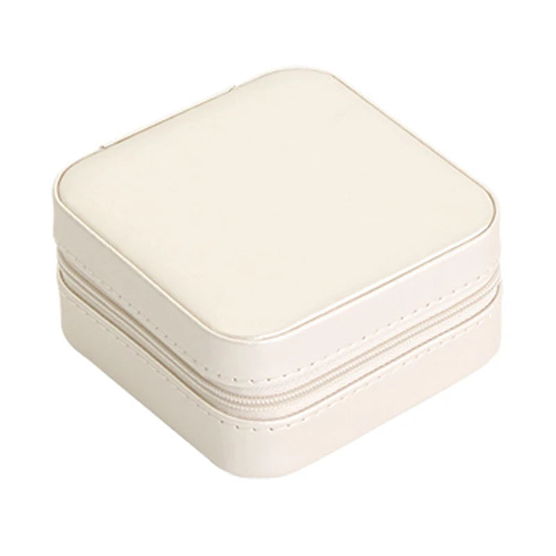 Portable Jewelry Box Storage Organizer Earring Necklace Ring Case