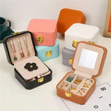 Portable Jewelry Box Travel Organizer Earrings Necklace Ring Holder
