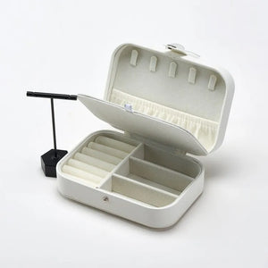 Portable Jewelry Box Two Layers Earring Ring Storage Case Travel Display