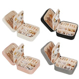 Portable Jewelry Box With Mirror Leather Storage Box Travel Jewelry Display