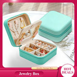 Portable Jewelry Box With Mirror Leather Storage Box Travel Jewelry Display