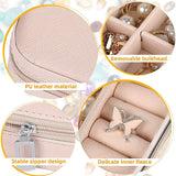 Portable Jewelry Box with Mirror Leather Storage Box