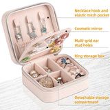 Portable Jewelry Box with Mirror Leather Storage Box