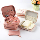 Portable Travel PU Leather Jewelry Storage Box Organizer