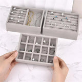 Portable Velvet Jewelry Display Organizer Box