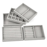 Portable Velvet Jewelry Display Organizer Box