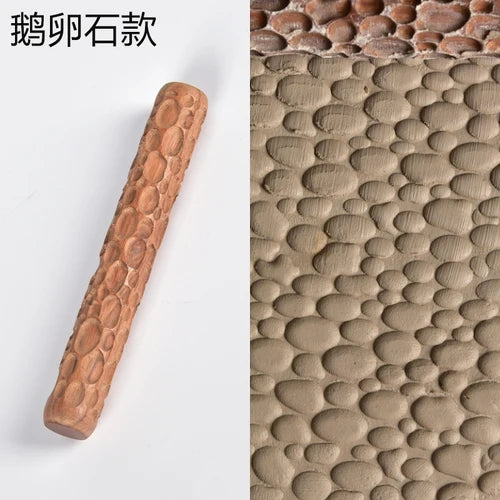 Pottery Teapot Handle Scraper Tool Stamp Pattern Roller Clay Sculpting