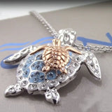 Alloy Turtle Necklace Sea Turtle Mother & Baby Pendant Charm Women Jewelry