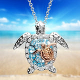 Alloy Turtle Necklace Sea Turtle Mother & Baby Pendant Charm Women Jewelry