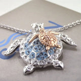 Alloy Turtle Necklace Sea Turtle Mother & Baby Pendant Charm Women Jewelry