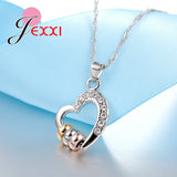 925 Silver Heart Jewelry Set Necklace Earrings Pendant