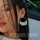 Smooth Crooked Moon S925 Silver Earrings For Women