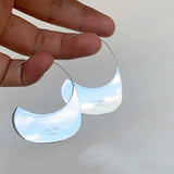 Smooth Crooked Moon S925 Silver Earrings For Women