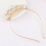Crystal Crown Headband Bridal Wedding Tiara Colorful Exaggerated Hair Accessory