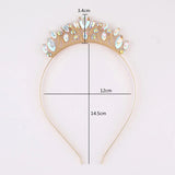 Crystal Crown Headband Bridal Wedding Tiara Colorful Exaggerated Hair Accessory
