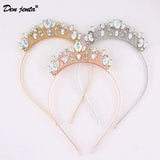 Crystal Crown Headband Bridal Wedding Tiara Colorful Exaggerated Hair Accessory