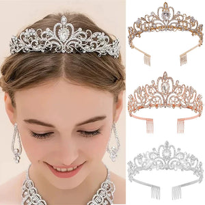 Crystal Tiara Crown Headband for Women Bridal Prom Rhinestones Wedding Party