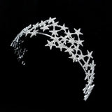 Princess Crystal Star Tiara Hair Bride Headdress Wedding Accessory