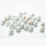 DIY 20mm Christmas Snowman Wooden Beads for Jewelry Making