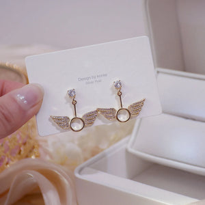 Angel Wings Zircon Earrings Wedding Banquet Jewelry