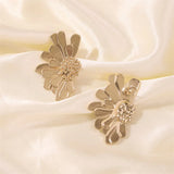 Alloy Flower Earrings Retro Pattern Women Temperament Earrings