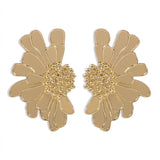 Alloy Flower Earrings Retro Pattern Women Temperament Earrings