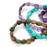 Faceted Natural Stone Love Couple Necklace & Bracelet Set