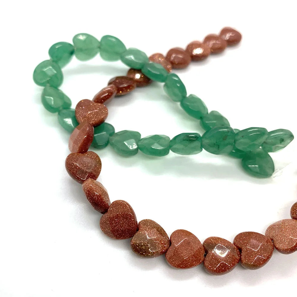 Faceted Natural Stone Love Couple Necklace & Bracelet Set