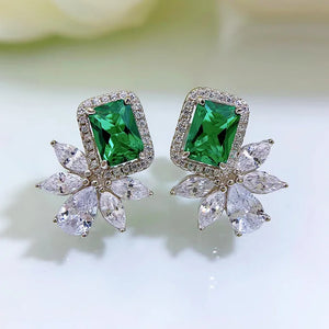 1ct Emerald Earrings European and American Style