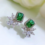 1ct Emerald Earrings European and American Style