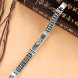 Lucky Jinbao Passepartout Bracelet Silver Men's Transfer Beads Ins