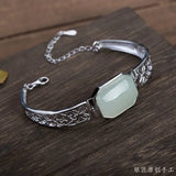 S925 Silver Hetian Jade Bracelet Women's Temperament