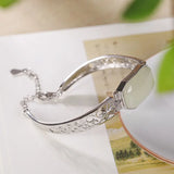 S925 Silver Hetian Jade Bracelet Women's Temperament Bracelet