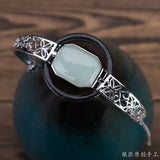 S925 Silver Hetian Jade Bracelet Women's Temperament Bracelet
